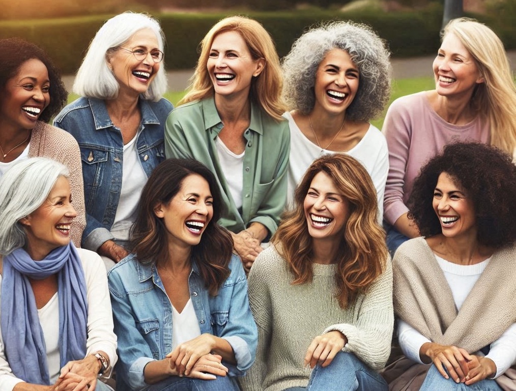 Group of middle aged women laughing together